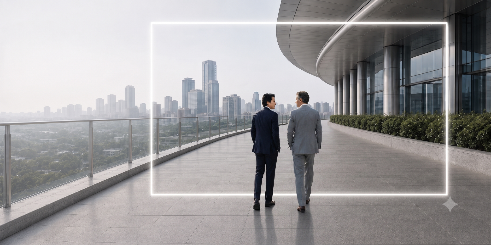 Two business partners walking toward a clear path